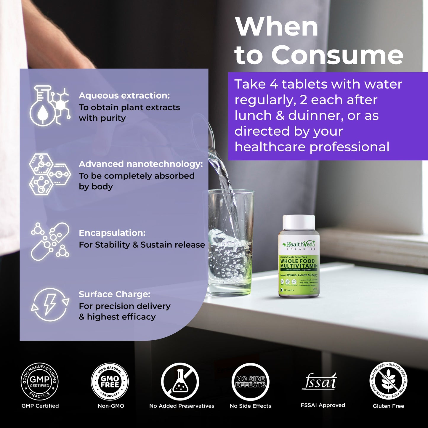 Health Veda Organics Whole Food Multivitamin Veg Tablets