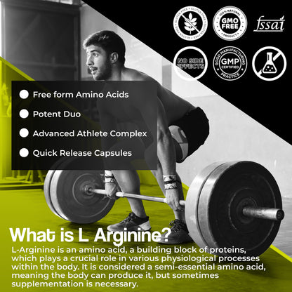 Health Veda Organics L Arginine Veg Capsules