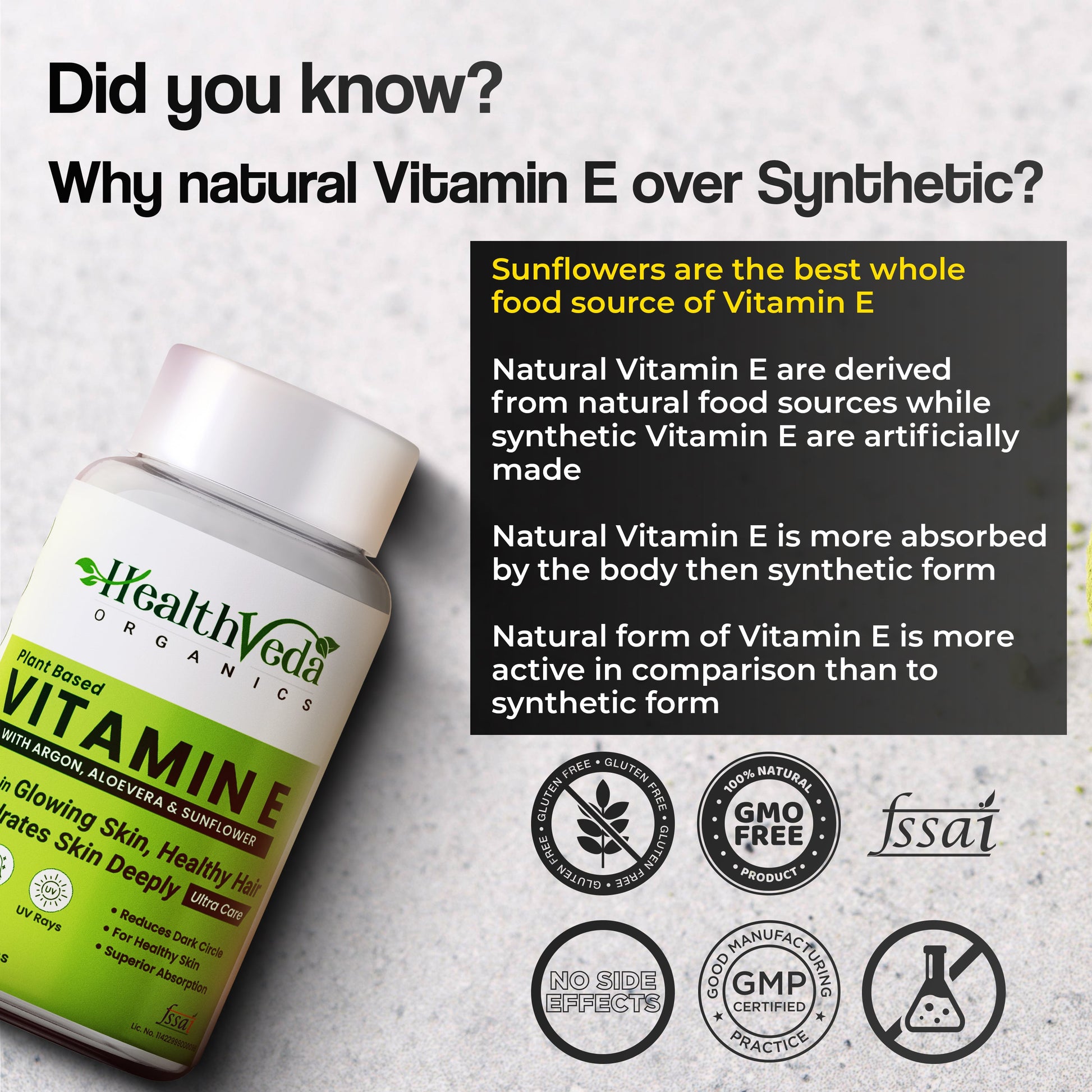 Health Veda Organics Vitamin E Capsules