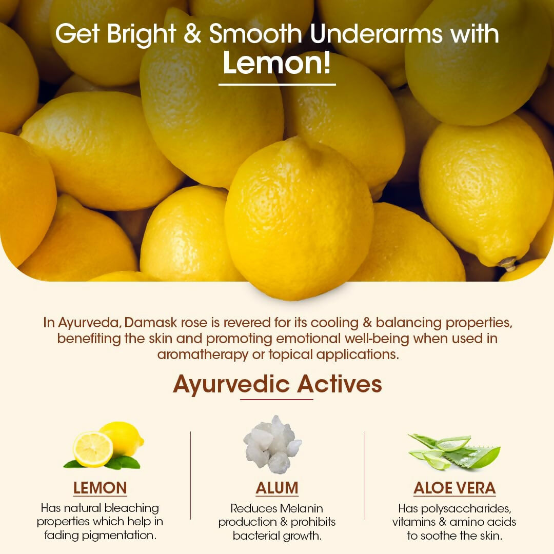 TAC - The Ayurveda Co. Lemon Serum Roll-On for Women & Men with Aloe Vera for Skin Whitening & Long Lasting Freshness