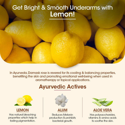 TAC - The Ayurveda Co. Lemon Serum Roll-On for Women & Men with Aloe Vera for Skin Whitening & Long Lasting Freshness