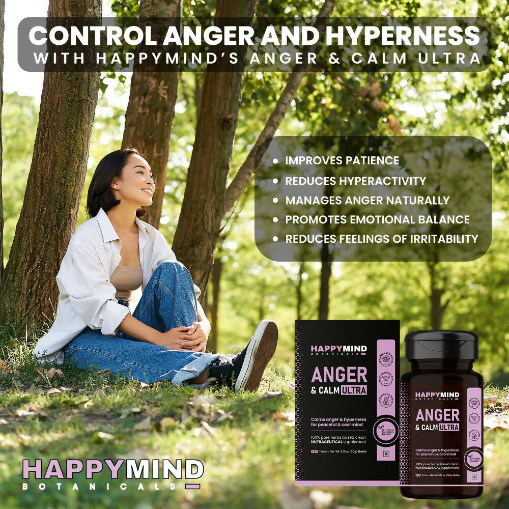 HappyMind Botanicals Anger & Calm Ultra Veg Tablets