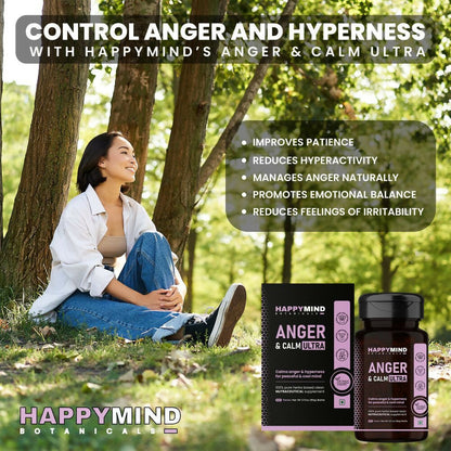 HappyMind Botanicals Anger & Calm Ultra Veg Tablets