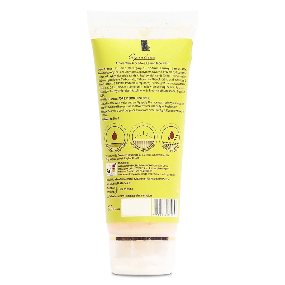 Amarantha Ayurvedic Avocado & Lemon Face Wash - DrMediCart