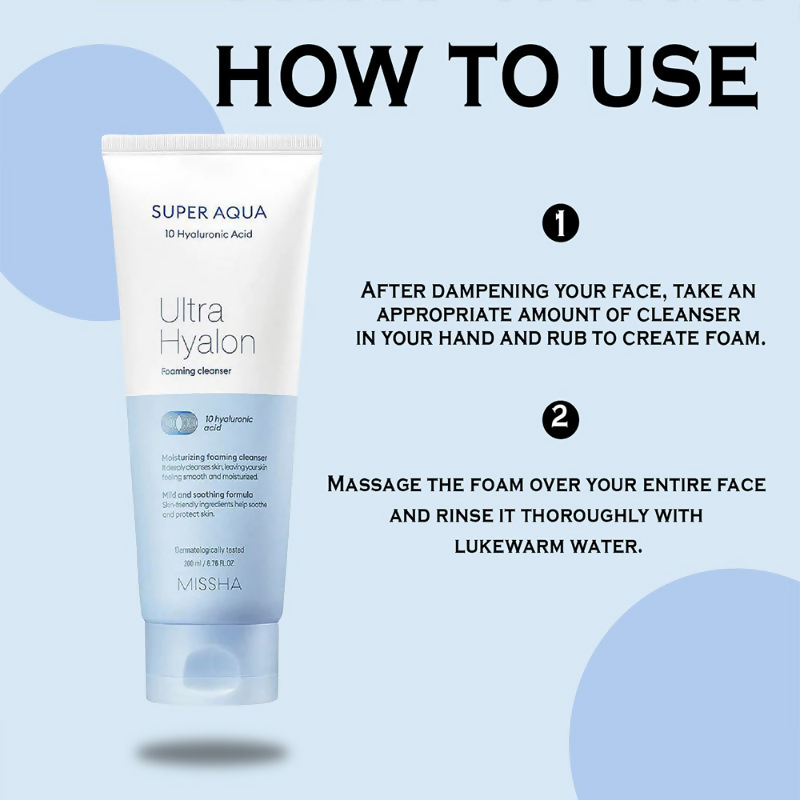 Missha Super Aqua Ultra Hyalron Foaming Cleanser