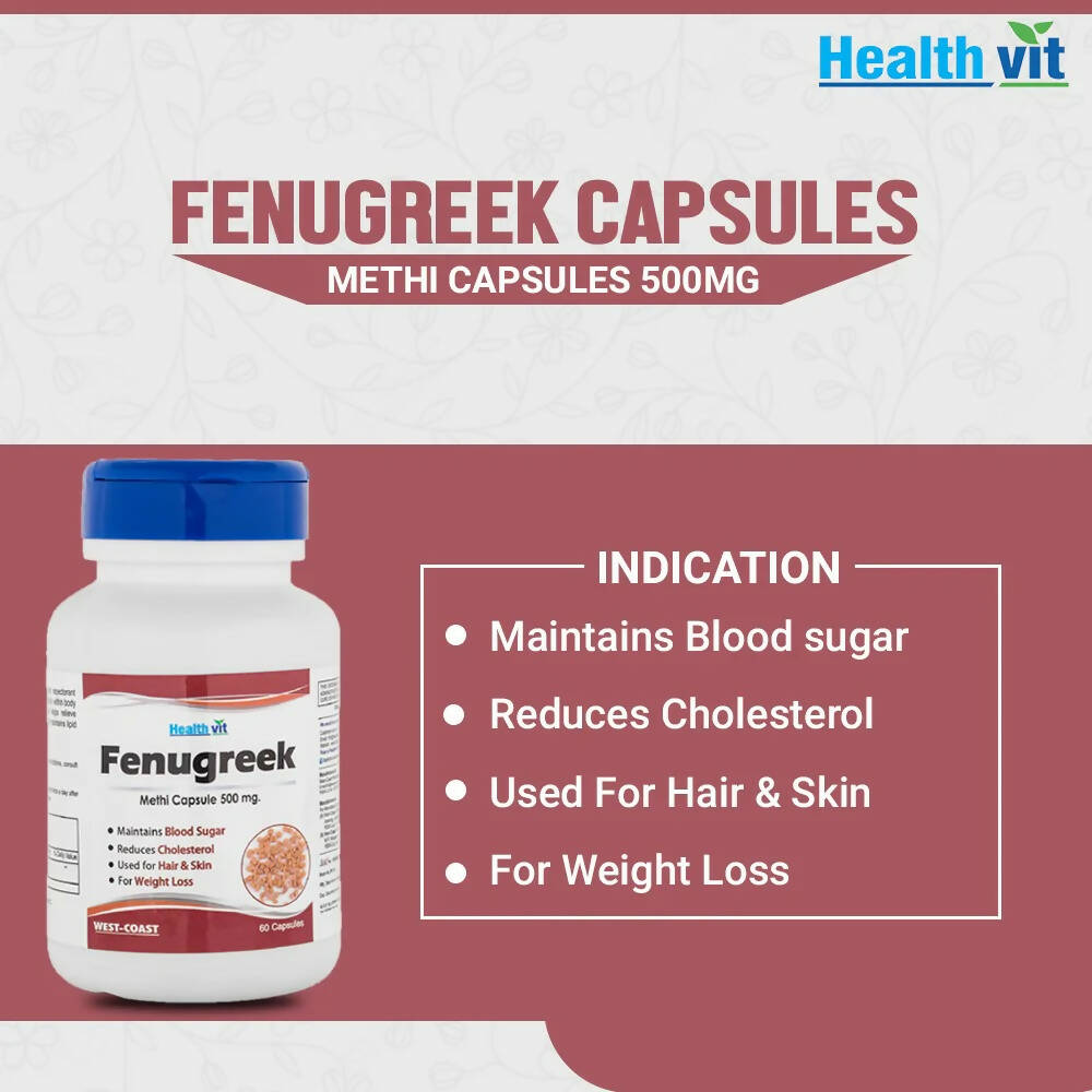 Buy Healthvit Fenugreek Capsules from DrMediCart, Ship from India to USA