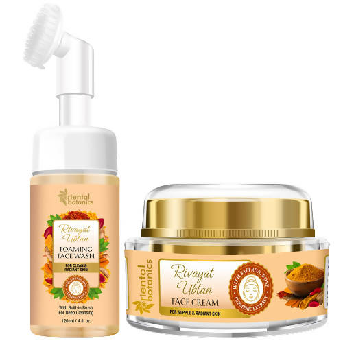 Buy Oriental Botanics Rivayat Ubtan Face Wash With Brush And Face Cream Combo from DrMediCart, Ship from India to USA