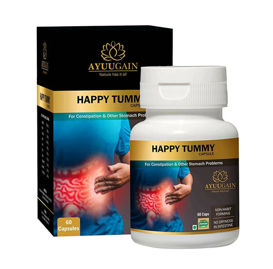 Buy Ayuugain Happy Tummy Capsule for Constipation support   from DrMediCart, Ship from India to USA