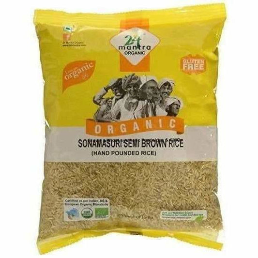 Buy 24 Mantra Organic Sonamasuri Raw Semi Brown Rice from DrMediCart, Ship from India to USA