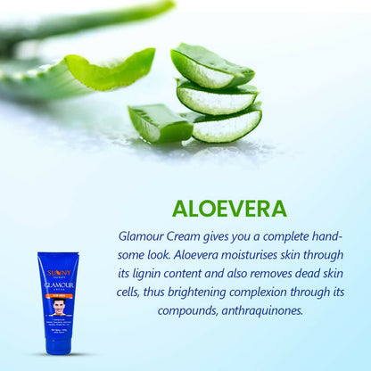 Sunny Herbals Glamour Cream For Men With Aloe Vera To Moisturize & Reduce Dark Spots
