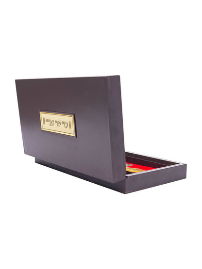 Golden Peacock Brown & Blue 24 CT Gold Foil Wooden Sri Sai Baba Pooja Box