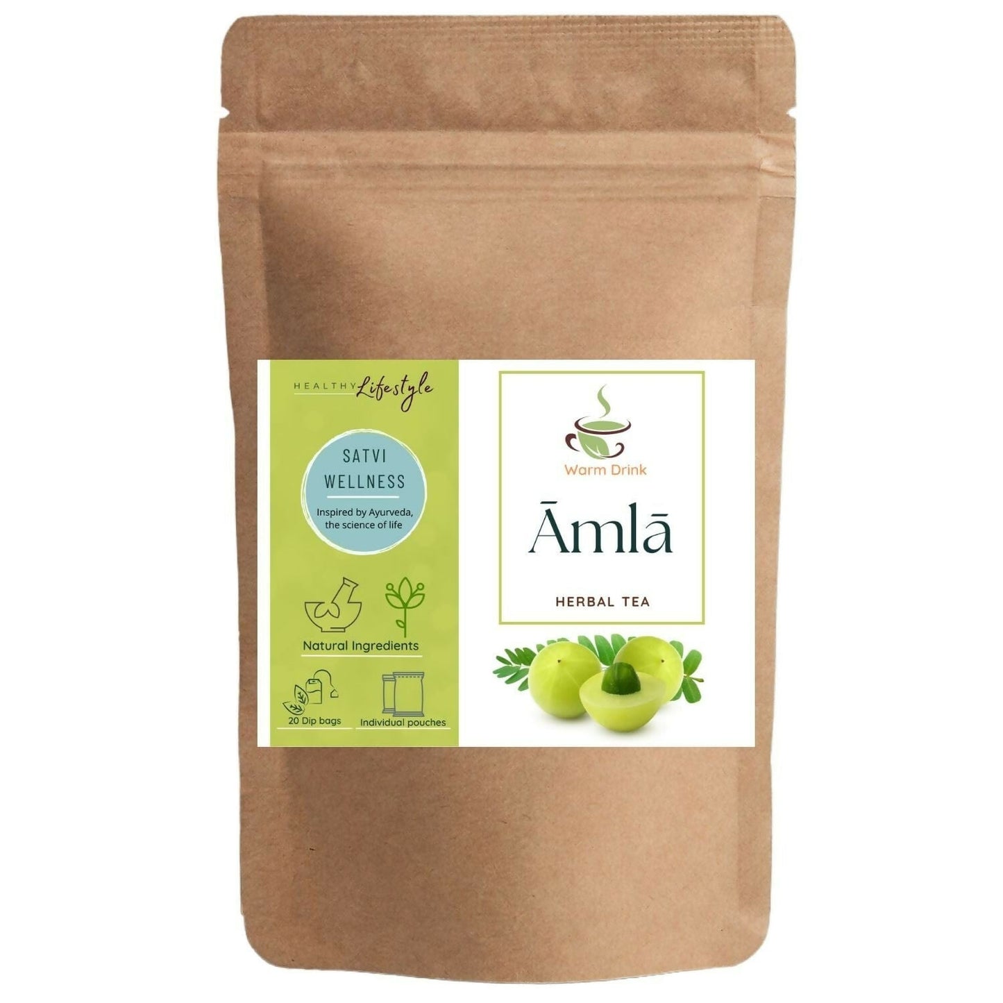 Satvi Wellness Amla Tea | Indian Gooseberry Tea Bags