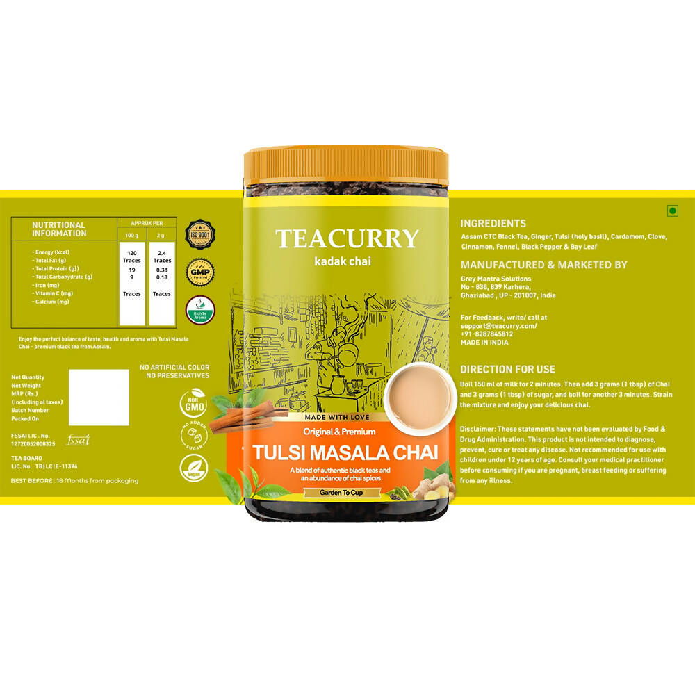 Teacurry Tulsi Masala Chai Powder - Drmedicart
