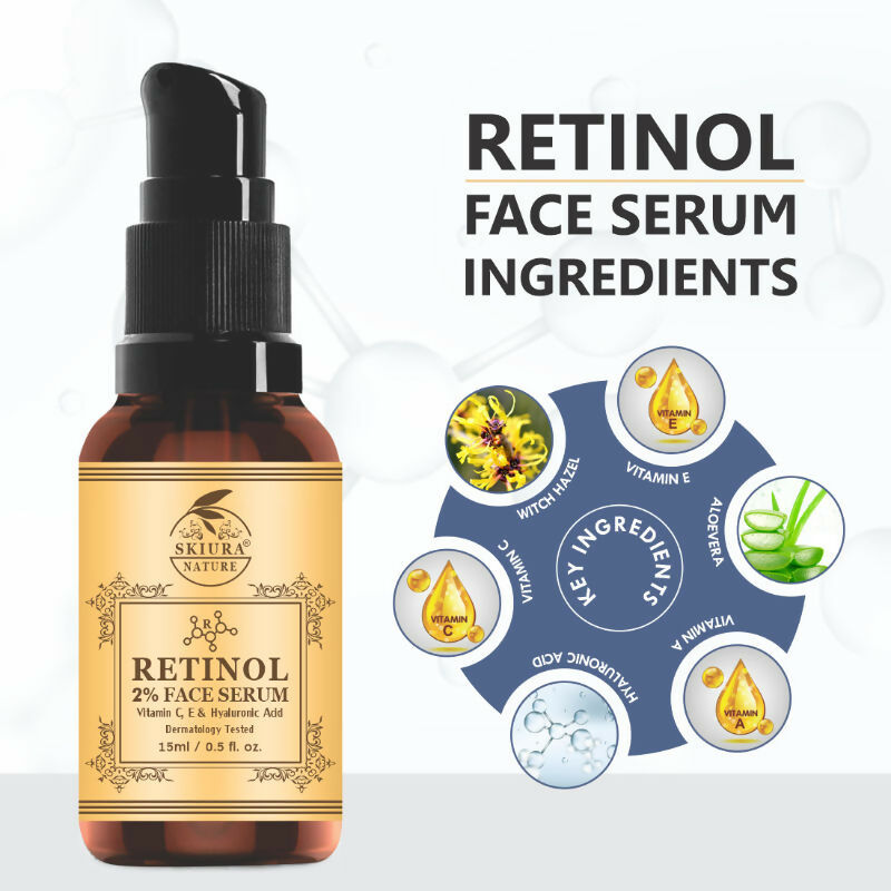 Skiura Nature Retinol 2 % With Vitamin E & Hyaluronic Face Serum