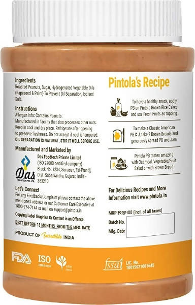 Pintola Classic Creamy Peanut Butter