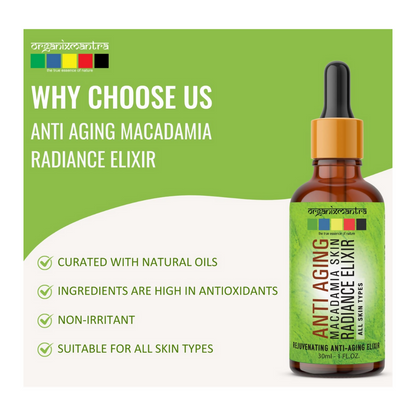 Organix Mantra Anti-Aging Macadamia Radiance Elixir Natural Face Care Serum
