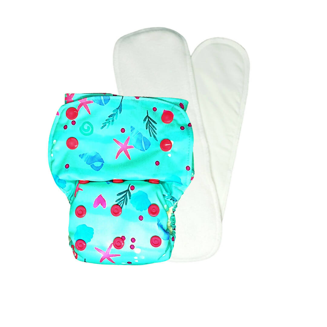 Buy Kindermum Nano Aio Cloth Diaper With 2 Organic Cloth Insert- Seashore For Kids from DrMediCart, Ship from India to USA