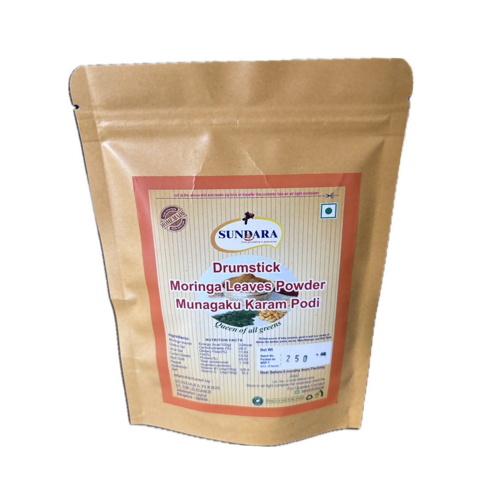 Buy Sundara Drumstick/ Moringa Leaves Powder/ Munagaku Karam Podi from DrMediCart, Ship from India to USA