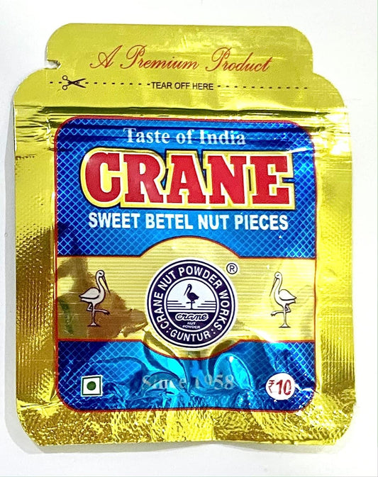 Buy Crane Betel Nut Pieces Sweet Blue Pouch | Crane Supari | Premium Quality Taste of India Mouth Freshener from DrMediCart