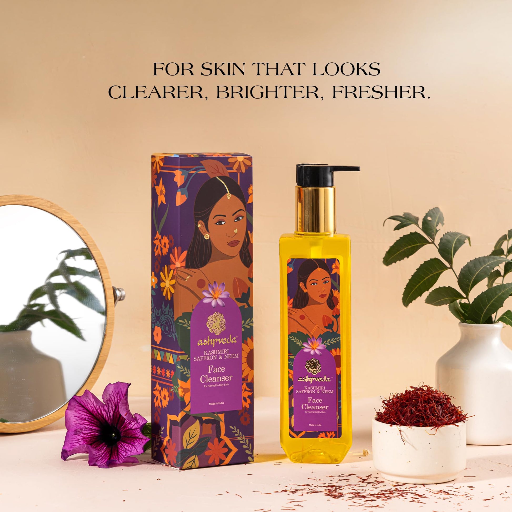 Ashpveda Radiant Kashmiri Saffron and Neem Face Wash