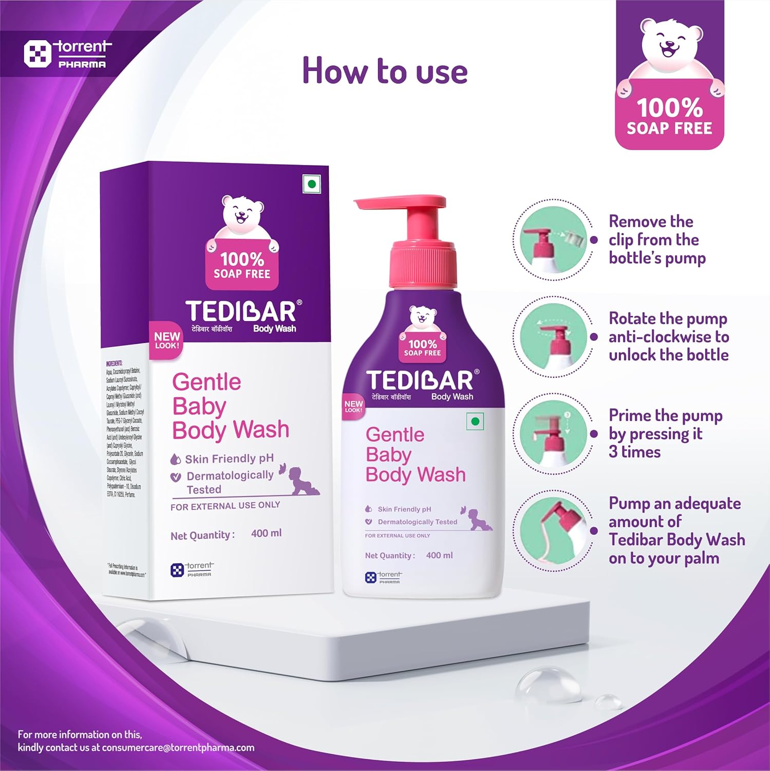 Tedibar Gentle Baby Body Wash For Prevents Dryness & Rashes