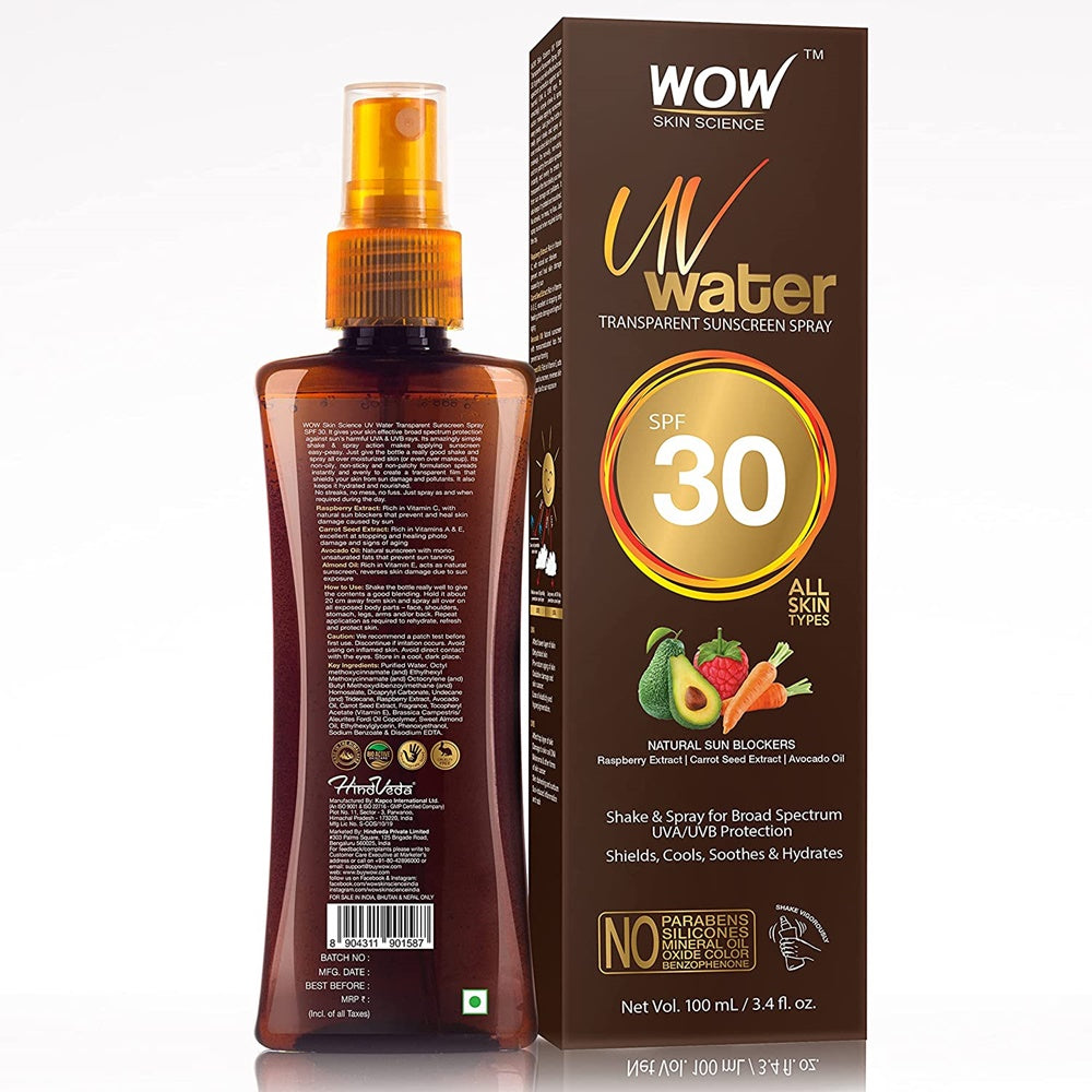 Buy Wow Skin Science UV Water Transparent Sunscreen Spray SPF 30 from DrMediCart, Ship from India to USA
