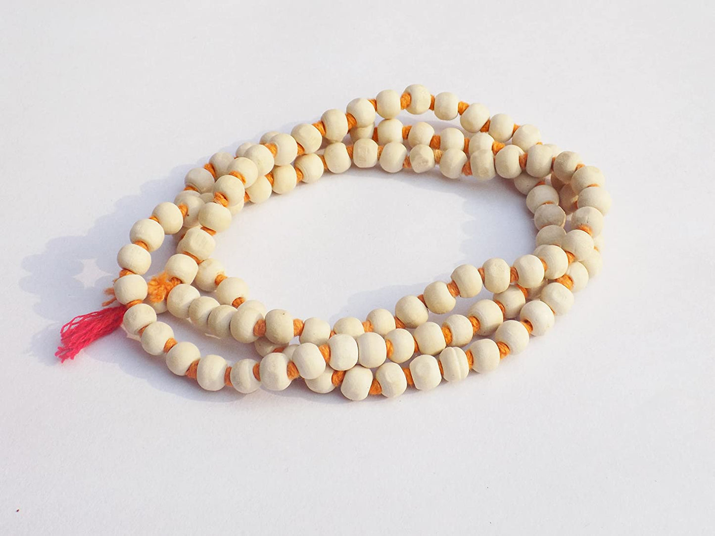 Kannssky White Tulsi Japa Mala 108 + 1 Beads