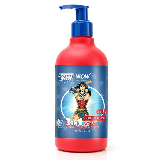 Buy Wow Skin Science Kids 3 in 1 Wash - Golden Warrior Wonder Woman Edition from DrMediCart, Ship from India to USA