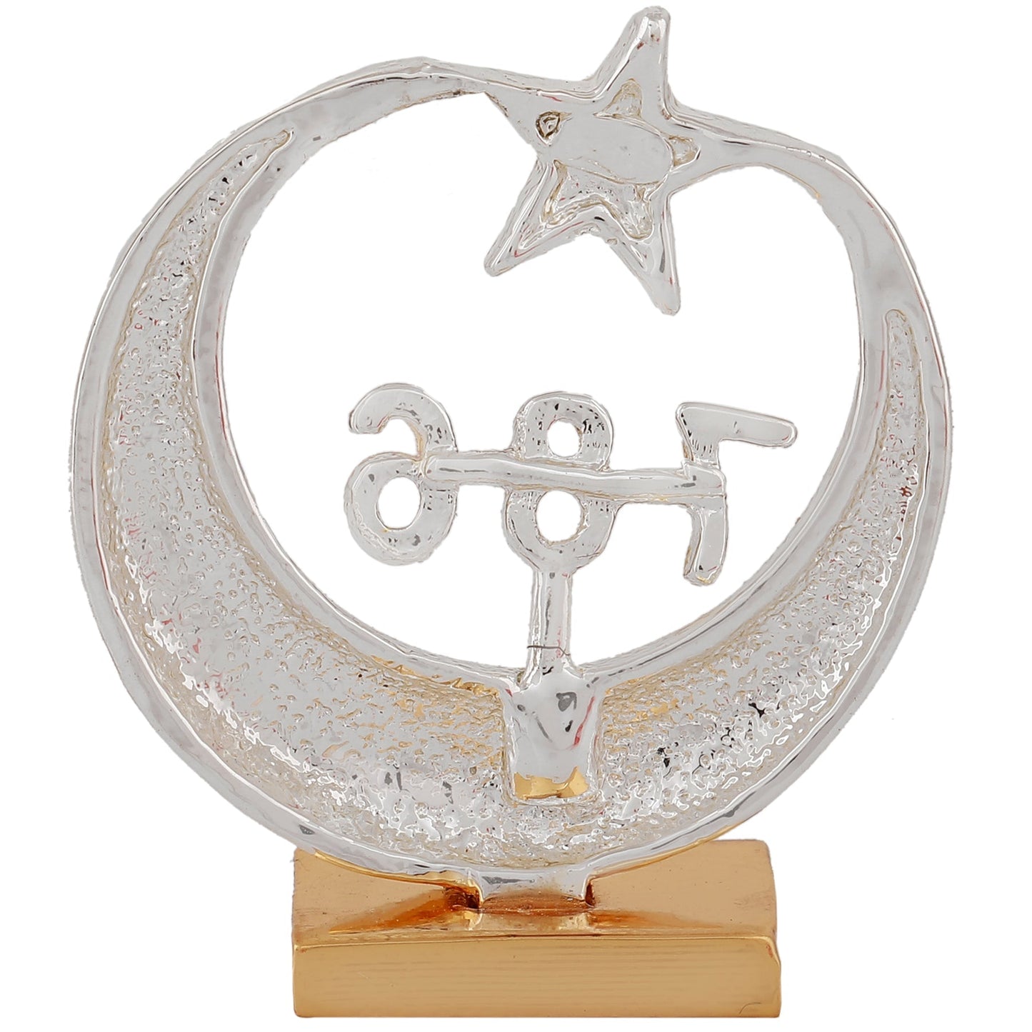 Estele Gold -Polished Spiritual 786 Chand Taara Idol for Home Decorative/ Car Dashboard