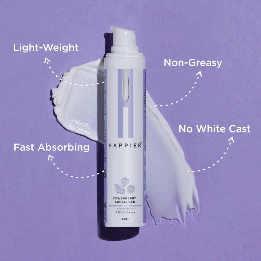 Happier Powerberry Sunscreen SPF 40 PA+++