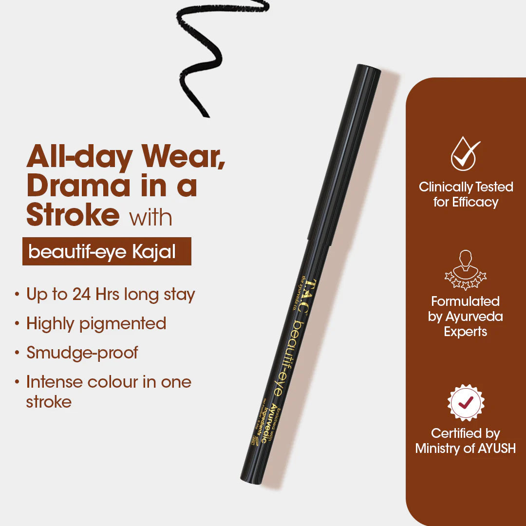 TAC - The Ayurveda Co. Beautif-eye Kajal - Intense Black Kajal