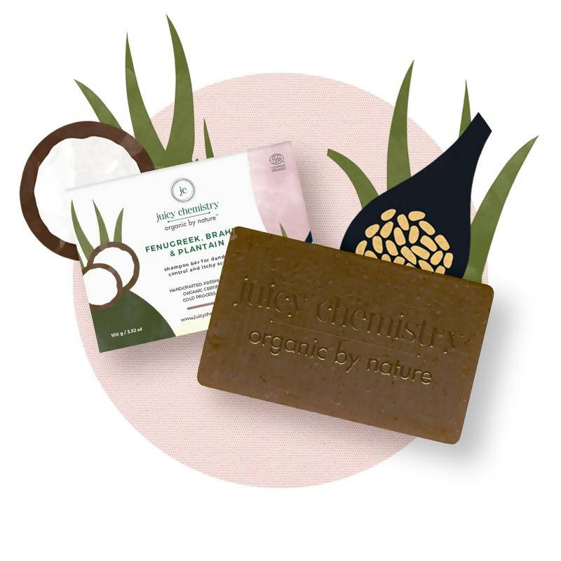 Juicy Chemistry Fenugreek, Brahmi & Plantain Shampoo Bar - DrMediCart