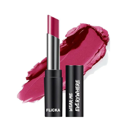 FLiCKA Wear Me Everywhere Creamy Matte Lipstick The Cherry Pie - Pink