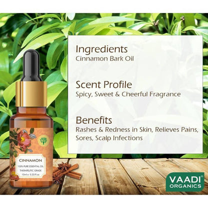 Vaadi Herbals Cinnamon 100% Pure Essential Oil Therapeutic Grade - Drmedicart