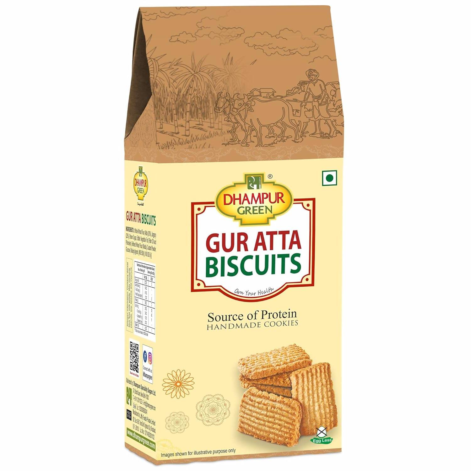 Dhampur Green Gur Atta Biscuit
