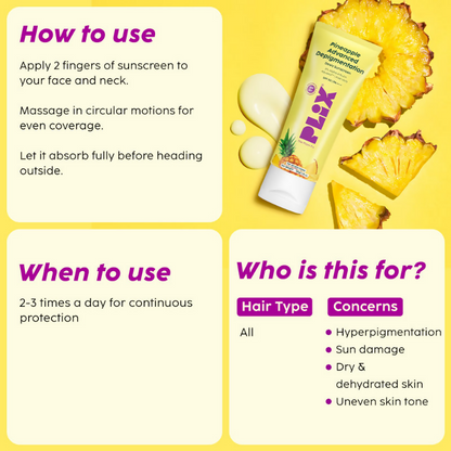 PLIX The Plant Fix Pineapple Advanced Depigmentation Dewy Sunscreen SPF 50 PA++++