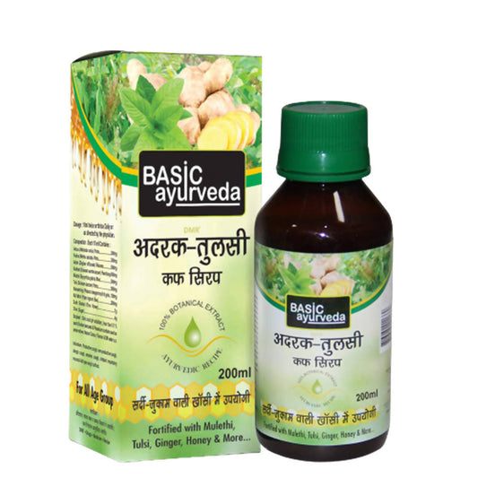 Buy Basic Ayurveda Adrak Tulsi Cough Syrup from DrMediCart, Ship from India to USA