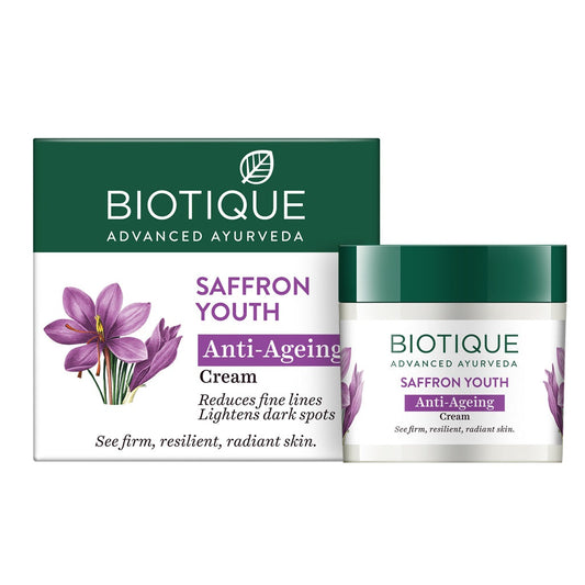 Buy Biotique Advanced Ayurveda Bio Saffron Youth Anti-aging Cream from DrMediCart, Ship from India to USA