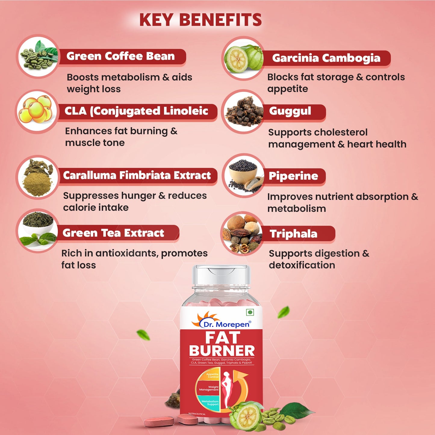 Dr. Morepen Biotin+ Advanced Tablets and Fat Burner Tablets Combo