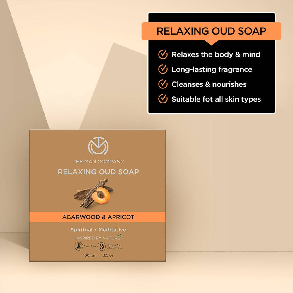 The Man Company Relaxing Oud Soap - Agarwood & Apricot - Drmedicart