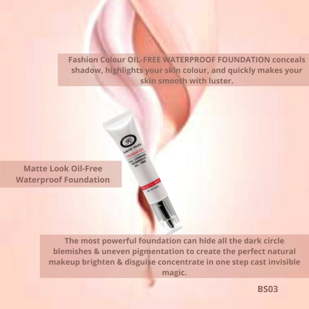 Fashion Colour Oil Free Full Coverage Waterproof Foundation-Shade 01