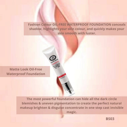 Fashion Colour Oil Free Full Coverage Waterproof Foundation-Shade 01