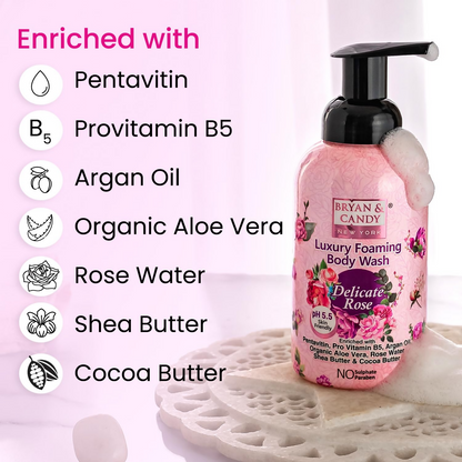 Bryan & Candy Luxury Foaming Body Wash - Delicate Rose