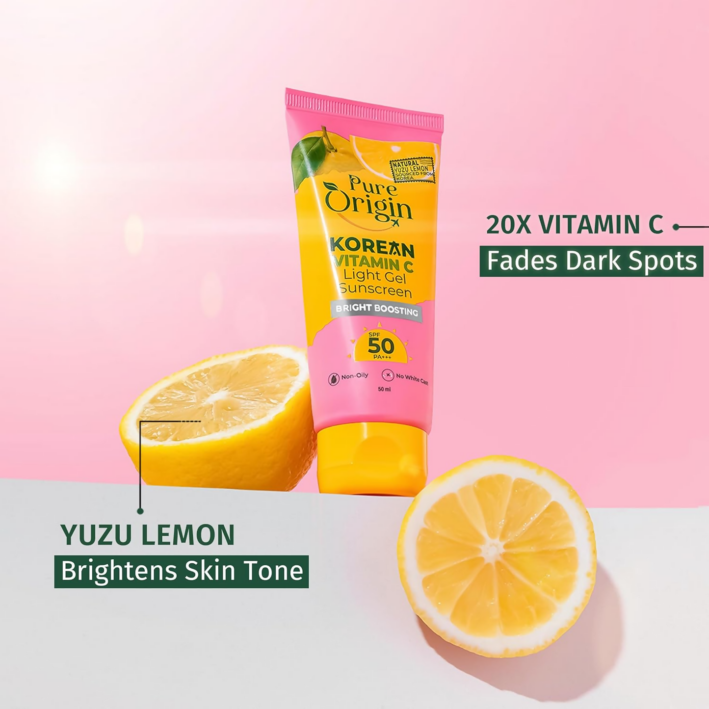 Pure Origin Korean Vitamin C Bright Boosting Light Gel Sunscreen SPF 50 PA++++