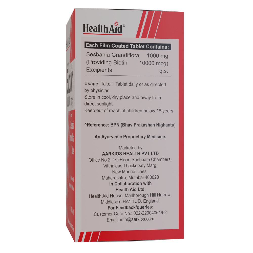 HealthAid Biotin 10000 mcg Tablets