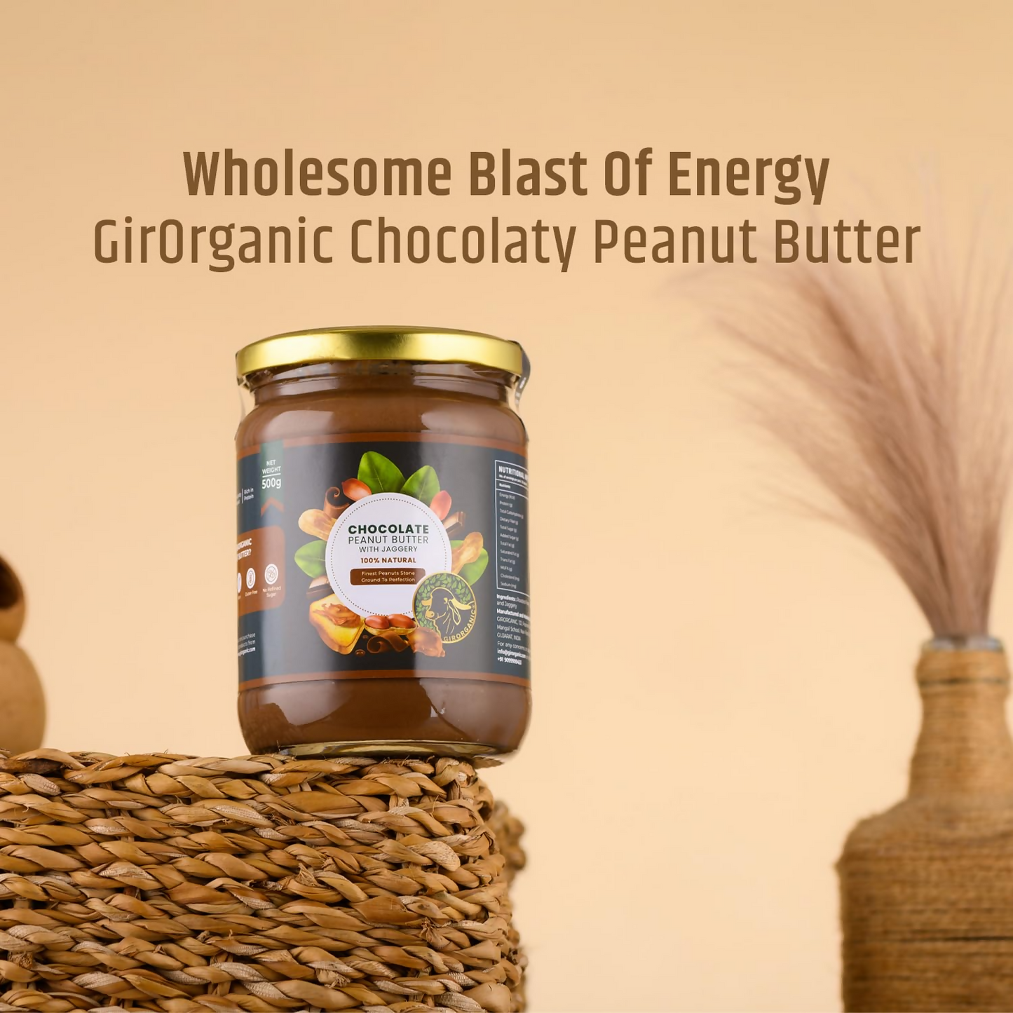 GirOrganic Premium Chocolate Finest Peanut Butter With Jaggery