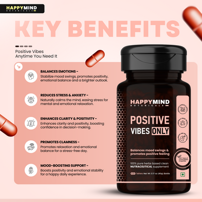 HappyMind Botanicals Positive Vibes Only Veg Tablets