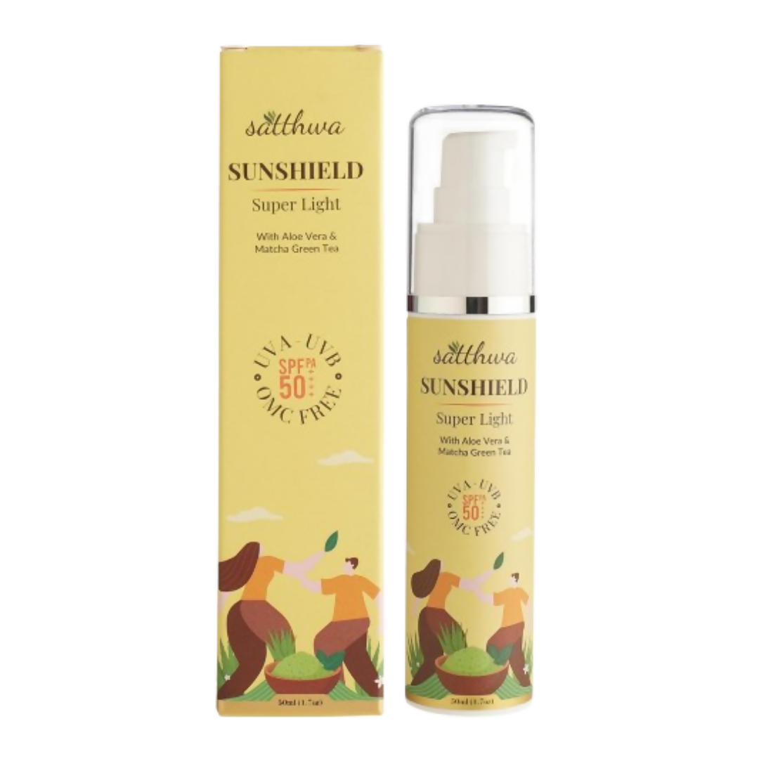 Satthwa Sunshield Super Light Sunscreen With Aloe Vera & Matcha Green Tea