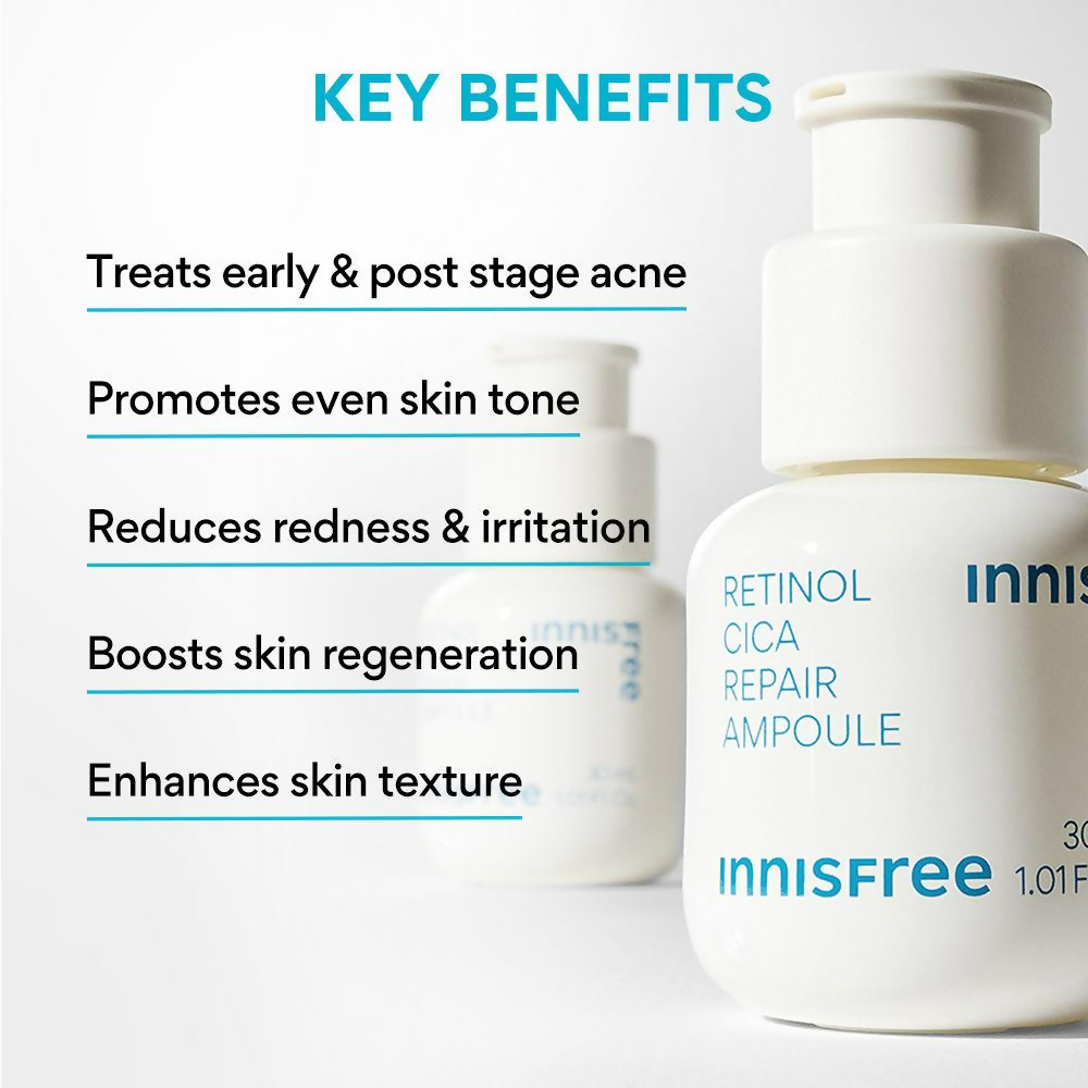 Innisfree 0.15% Retinol Cica Ampoule Daily Care For Pores, Dead Skin, Anti-Aging - Beginner-Friendly
