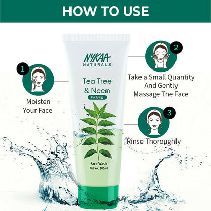 Nykaa Naturals Tea Tree & Neem Purifying Face Wash for Acne